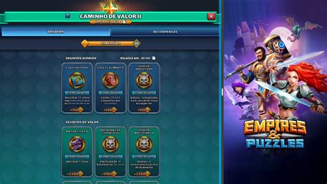 Collect valour points by completing daily challenges & valor challenges to redeem rewards. Empires & Puzzles caminho de valor 2 completo full value ...