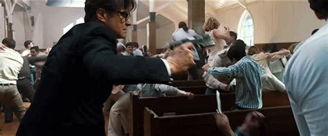 This scence has been cut when released in some country due to its violent content. my gifs Colin Firth kingsman harry hart kingsmanedit kingsmanmovie the church scene this was ...