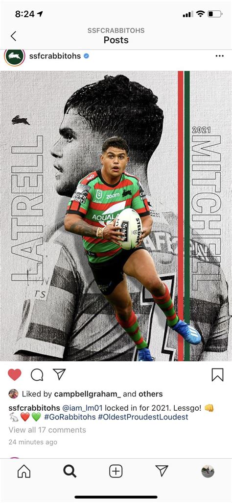 He also played for the sydney roosters and the south sydney. OFFICIAL Souths re-sign Latrell Mitchell for 2021. : nrl