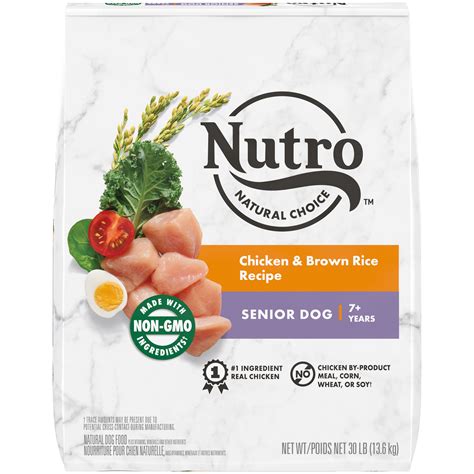 Lamb meal ground rice barley oatmeal beet pulp dried potato products poultry fat (preserved with mixed tocopherols). NUTRO NATURAL CHOICE Senior Dry Dog Food, Chicken & Brown ...