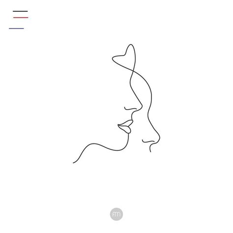 Abstract line art illustration of a nose and a pair of lips, drawn in black on a white background. Pin von Kajetan Adolf auf Line art drawings in 2020 ...