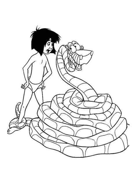 All your favorite animal characters included! Mowgli Talking With Kaa In The Jungle Book Coloring Page ...