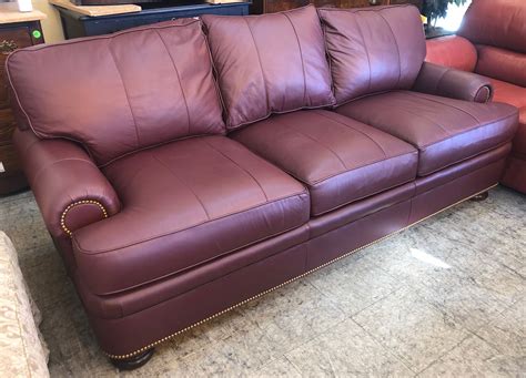 Showing leather sofa in vintage. Uhuru Furniture & Collectibles: #469594 Hancock & Moore ...