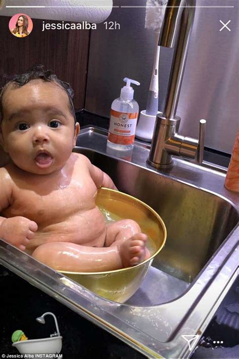 The kitchen sink is easy to use because it is the right height. Jessica Alba shares precious snap of three-month-old son ...