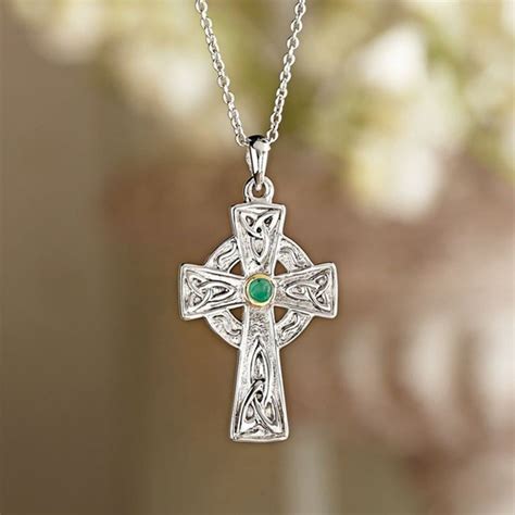 The story goes that st patrick saw a pagan standing stone imprinted with a circle, the symbol of the moon goddess. Celtic Cross Emerald Necklace, 2020