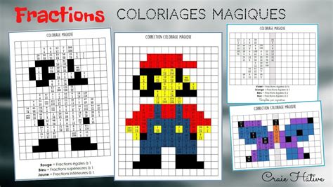 Check spelling or type a new query. Fractions : Coloriages magiques | Fractions, Coloriage ...