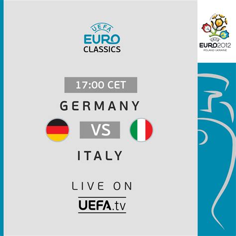 The kickoff time for saturday's italy and austria game is scheduled at 3 pm et / 12 pm pt on the abc tv. More #EUROclassics tonight! Germany or Italy; who will ...