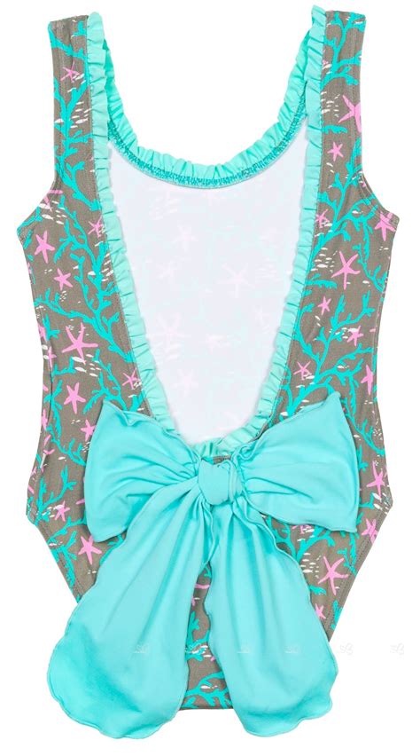 Eco swim™ by aqua green is a sustainable swim company. Nueces Kids Girls Aqua Green Coral Print Swimsuit | Missbaby