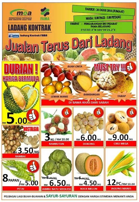Additional contact name, job title, telephone number and email: Jom Borong Durian FAMA RM5 Sekilogram - Kafebuzz