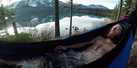 There is also a hammock outside for lounging. Hot tub hammock