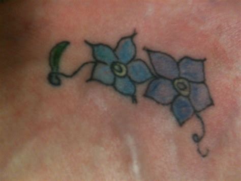 See more ideas about forget me not tattoo. Forget-me-knot flowers on my left foot. In memory of my ...