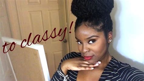 A pack of marley hair, a few pins, and a few minutes are all you need to create this masterpiece bun. Marley Twists Hairstyles - Updo High Bun - YouTube