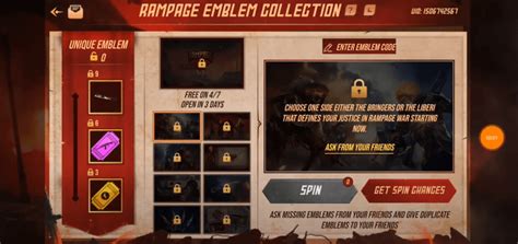 Item rewards are shown in vault tab in game lobby; Collect Rampage Emblem To Redeem Free Fire Catastrophe ...