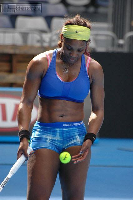 The material gathered around her crotch and appeared to give her unfortunate 'camel toe'. Damn! Serena Williams Working It Out For The Austrailian ...