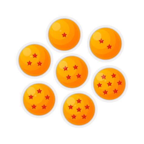 Dragon ball z balls set. DBZ Seven Dragon Balls Vinyl Sticker Set - Trinket Geek