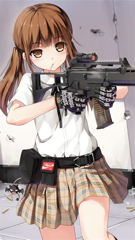 Share the best gifs now >>>. That Moment you look SOOO COOL with a gun!!!; anime girl ...