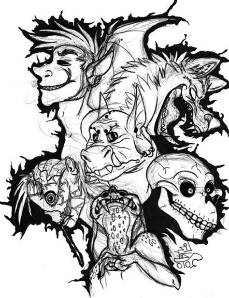 Enter now and choose from the following categories Sketch Of Scary Monsters Coloring Page : Coloring Sky ...