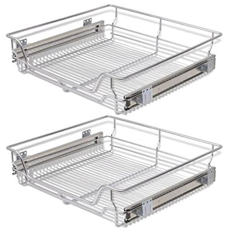 The wire sliding shelves were perfectly sized to do the job. Festnight Pack of 2 Pull-Out Wire Storage Baskets Rack ...