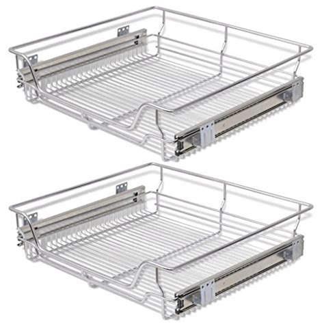 Sliding wire baskets for cabinets. Festnight Pack of 2 Pull-Out Wire Storage Baskets Rack ...