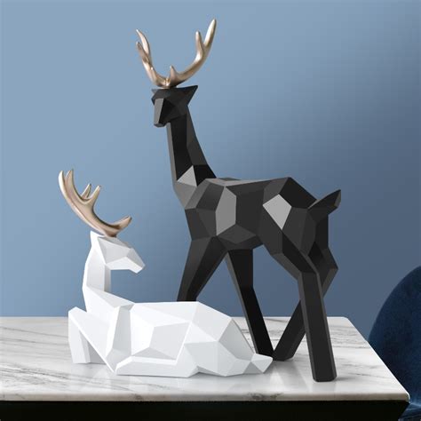 Nordic home decor with scandinavian elements. Deer Statue Nordic Modern Home Decoration - 𝖔𝖋𝖋𝖑𝖚𝖘𝖙