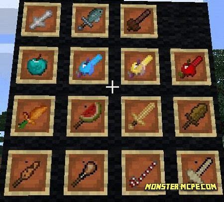 This mod adds 10 new swords to the game that contain vanilla ingredients for crafting. Eatable Swords Add-on 1.16+ | Minecraft Bedrock Addons & Mod