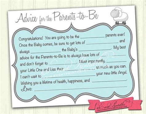 Babies against parenthood (cards against humanity). Printable Baby Shower Mad Libs, Advice Card for Parents-to-Be, Blue. | Baby shower advice cards ...