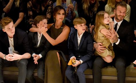 A young victoria adams and david beckham met at a charity soccer match, where it was love at first sight — at least for beckham. David & Victoria Beckham Bring Full Family to Burberry ...