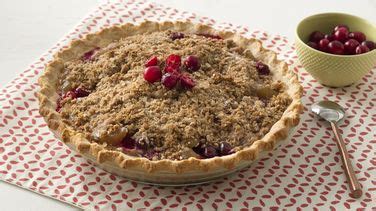 If your pie has to bake with the ingredients (like an apple pie), put them in it. Extra Easy Cranberry Apple Pie recipe from Betty Crocker