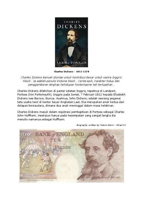 He spends his whole life in an orphanage. (DOC) Charles Dickens' Biography | Tatum Derin - Academia.edu