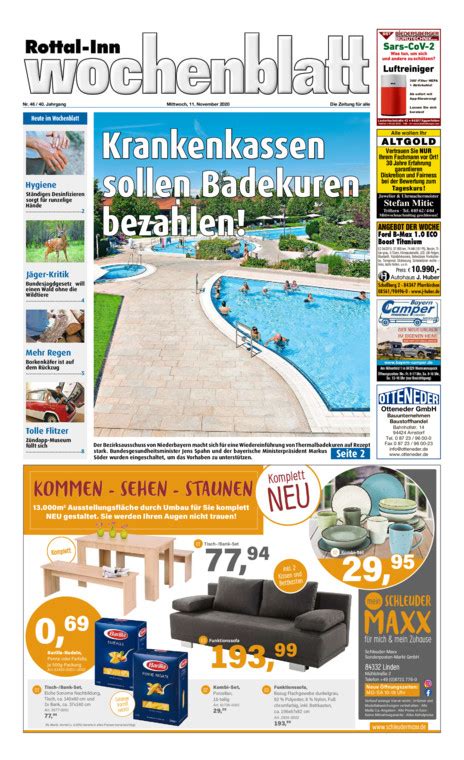 Finden sie das richtige angebot Rottal-Inn Wochenblatt vom Mittwoch, 11.11.2020