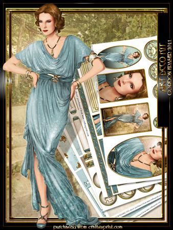 Art deco cards can be as elegant as you want to make them. Art Deco Lady Elise Kit Aqua - CUP284748_437 | Craftsuprint