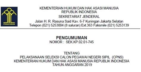 Dihimbau agar tidak mempercayai apabila ada orang/pihak tertentu (calo) yang menjanjikan dapat membantu. Cara Daftar Cpns Online 2019 Kemenkumham - Kunci Ujian