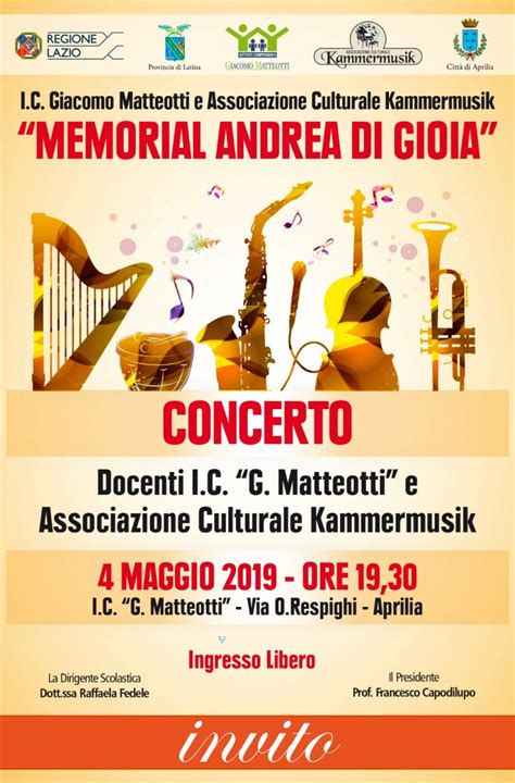 Solo affitti aprilia 1 via giacomo matteotti n. Memorial Andrea Di Gioia: la kermesse musicale alla scuola ...