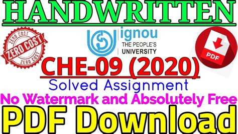 Make your digital publishing easier, faster and safer with this pdf converter. CHE 09 IGNOU Solved Handwritten Assignment PDF 2020, No ...