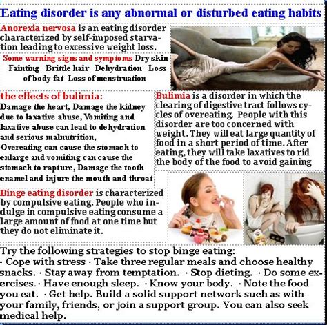 This fat can also accumulate in the walls of arteries which narrow the arteries. Grade 7 Health: Eating Disorders