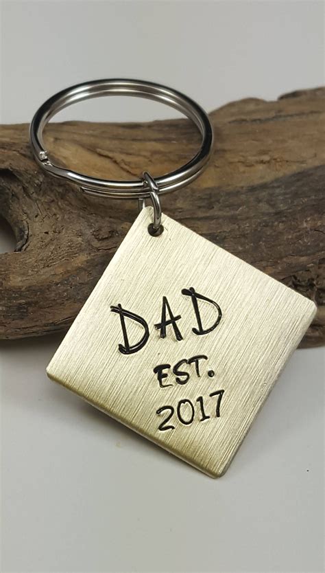 Fathers Day Gift Dad gift Personalized Gift Custom Hand Stamped Keychain Husband Gift Daddy Gift 