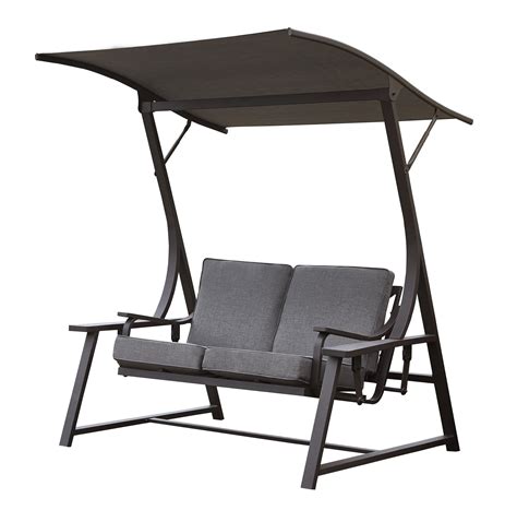 The attached canopy helps provide welcome shade when sitting on. Marquette Canopy Swing / country fresh porch - cool red ...