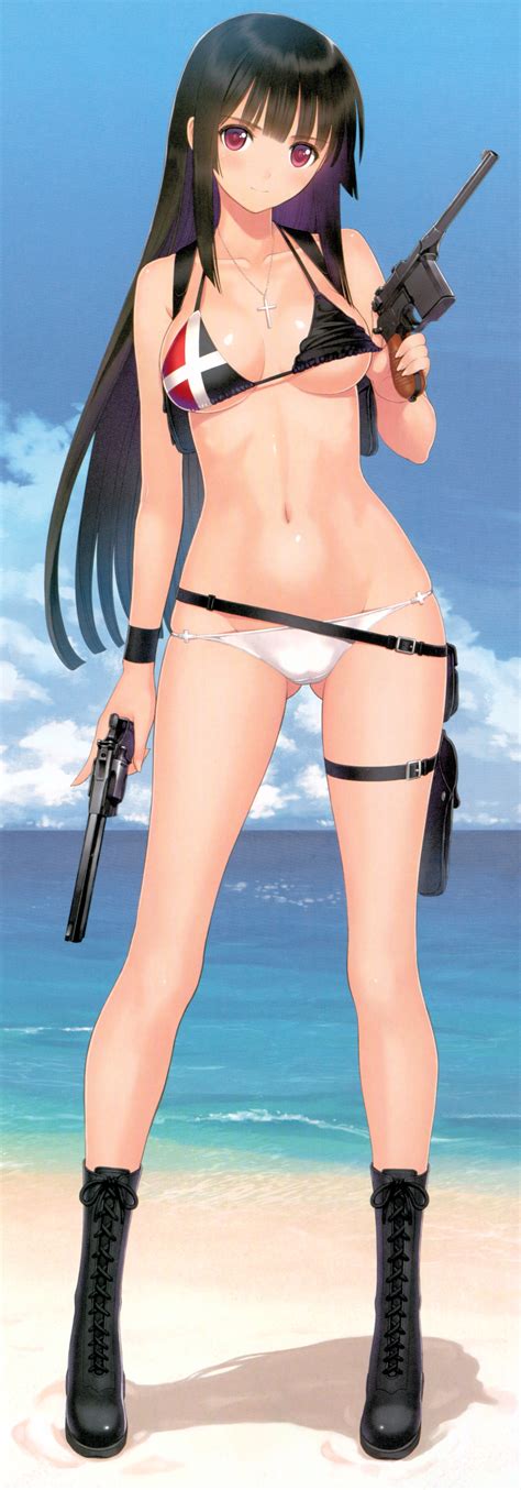 She is wearing yoga pants and has a camel toe. t2 art works tony taka sister blood bikini cameltoe ...