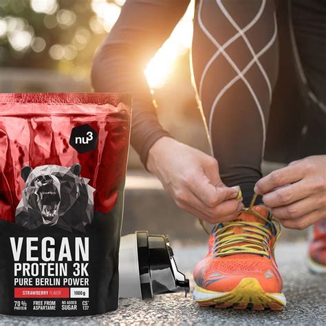 A great protein supplement you can add to amp up your protein in your smoothie is nu3 vegan protein. nu3 Vegan Protein 3K Shake, Erdbeere 1000 g - shop-apotheke.at