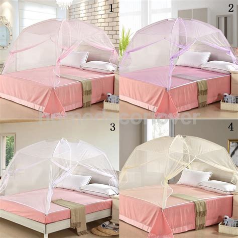 It usually has posts at each of the four corners extending 1.3m (4 feet) or more above the mattress. Folding Freestand Bed Canopy Mosquito Net Tent For Single ...