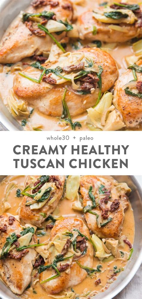 Add cream, italian seasoning, and parmesan cheese. Healthy Creamy Tuscan Chicken with Artichokes (Whole30 ...