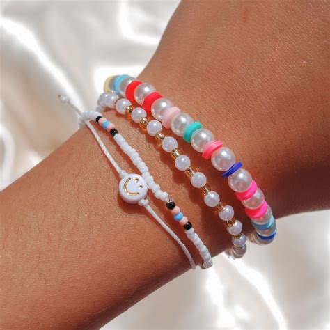 4 piece bracelet stack preppy bracelets puravida style | Etsy