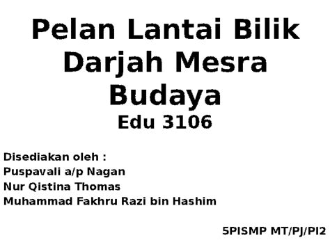 Proses mendapatkan penyertaan, kerjasama dan campur tangan ahli untuk mencapai objektif organisasi dalam sesuatu gerak kerja. (PPT) Plan lantai bilik darjah mesra budaya | Putih Kertas ...