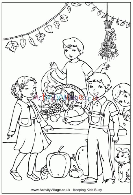 Tips in choosing coloring sheets for children. Harvest Festival Colouring Page