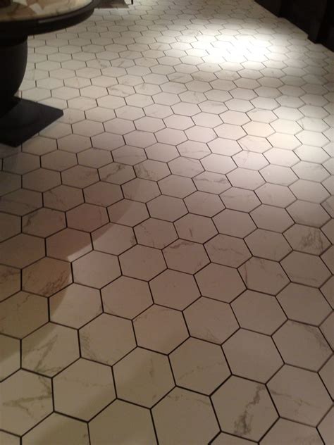 I finally finished my bathroom floor last night! Marble Dark After Grouting - Marble Tiles Black Grout ...