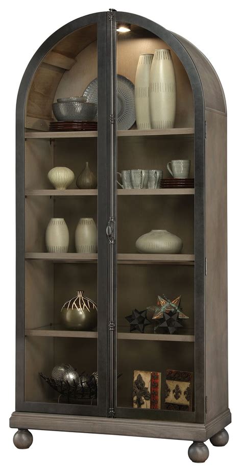 Maybe you would like to learn more about one of these? 2-Tone Aged Gray and Charcoal Arch Top Curio Cabinet ...