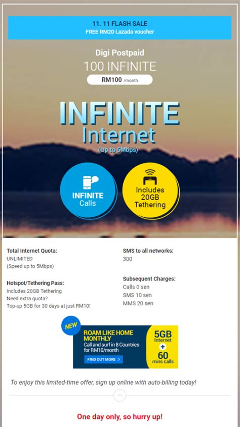 Digi brings the widest 4g lte internet to all by offering the best mobile plans, phones and unlimited data plans. Digi's Postpaid 100 Infinite plan is back for 24 hours ...