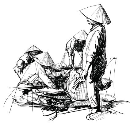 Toma's drawing 72.927 views2 year ago. Drawing Of A Market Scene In Vietnam Stock Illustration - Download Image Now - iStock