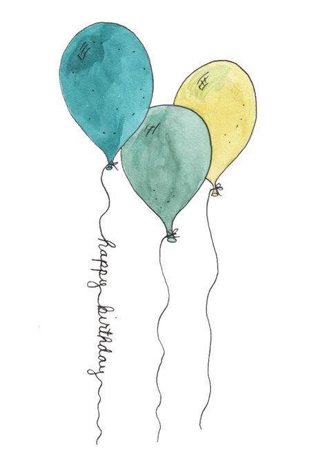 Happy birthday cards with flowers and balloons. Happy Birthday, Balloon Trio- A2 Greeting Card - Tonja ...