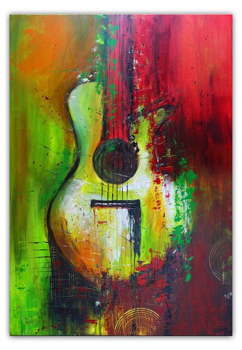 Die moderne kunst schreibt keine regeln vor. Wandbild Gitarre handgemalt, Gitarren Bild Gemälde Malerei ...